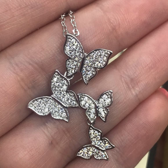 Sterling Silver 925 Beautiful Butterfly Necklace - Picture 4 of 4
